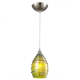 CLA-Glaze: Glass with Coloured Twist Ellipse (Hand blown glass) pendant lights
